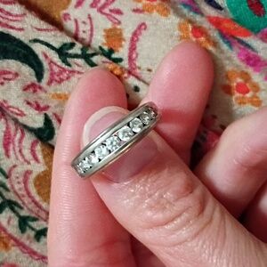 Sterling Silver Cubic Zirconia Ring Size 10